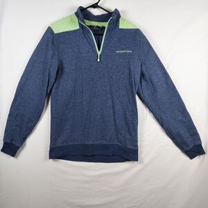 Vineyard Vines Heritage Quarter‑Zip Pullover XS Blue Chartreuse Shoulder Athleis